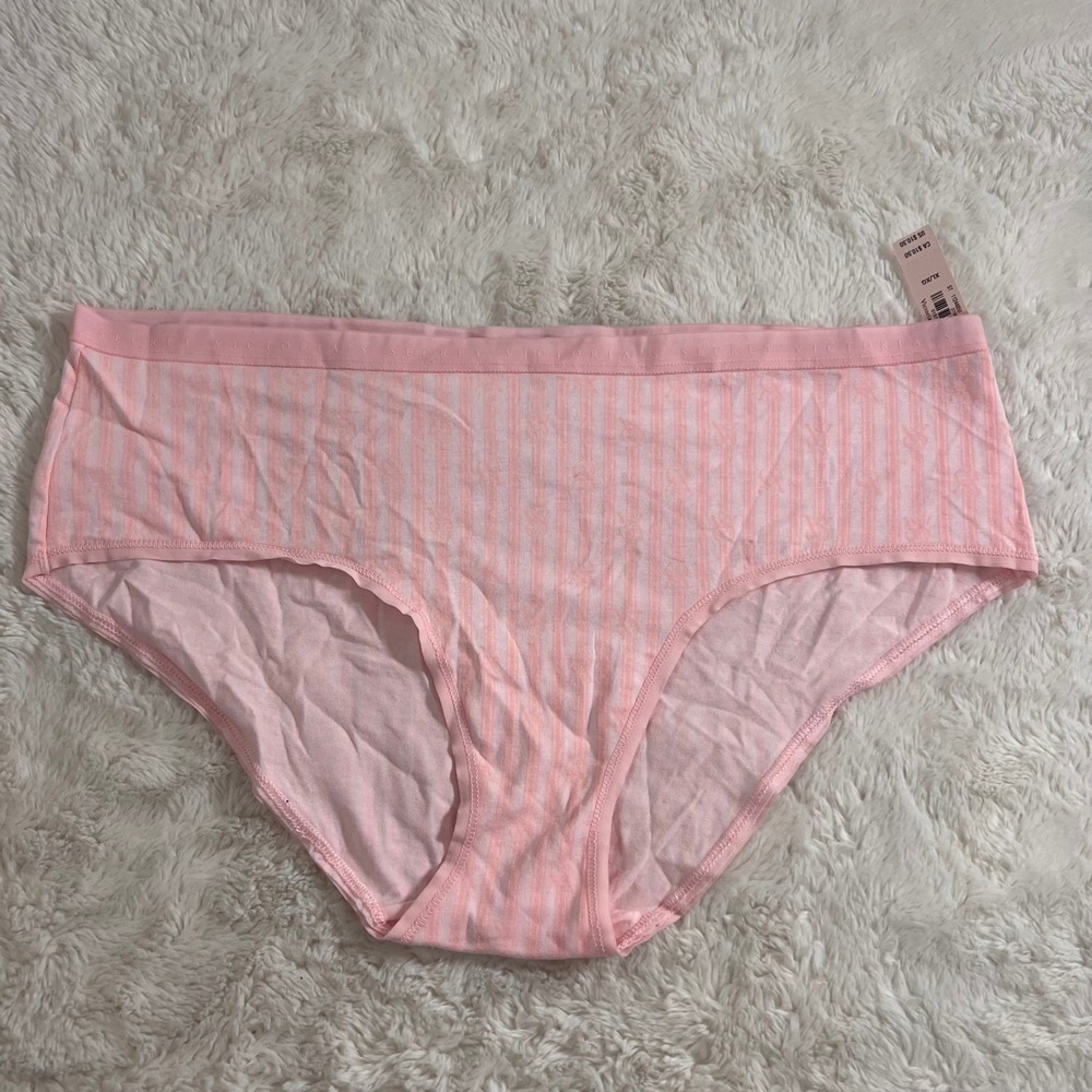 Victoria's Secret Pink Striped Logo Hiphugger Panties XL NWT 11244850 CC 77PQ